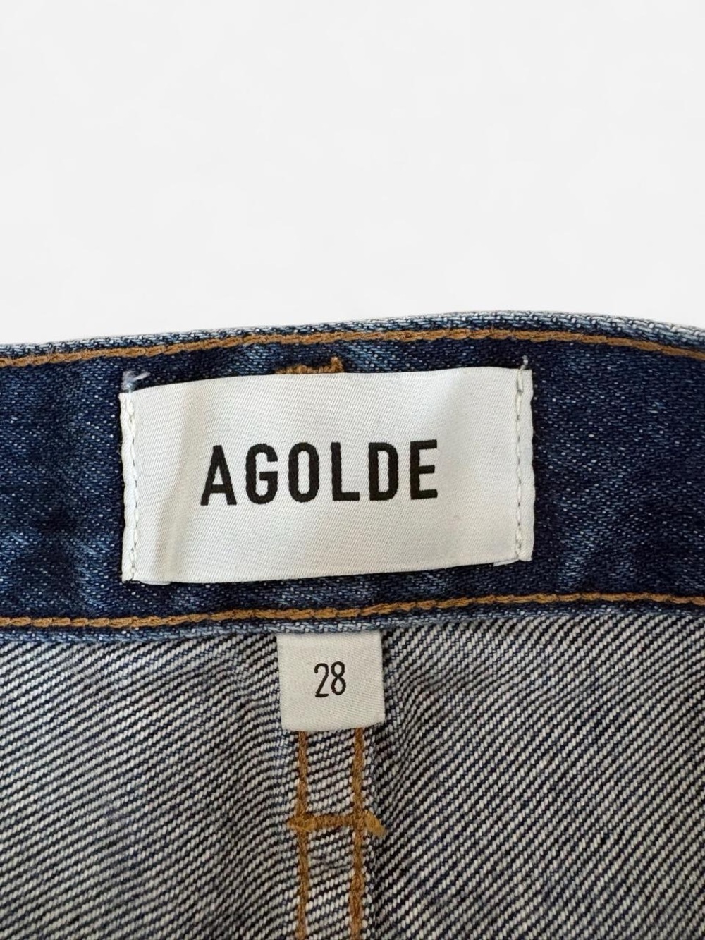 Agolde Dark Blue Denim Waistband Detail - Picture 3 of 3